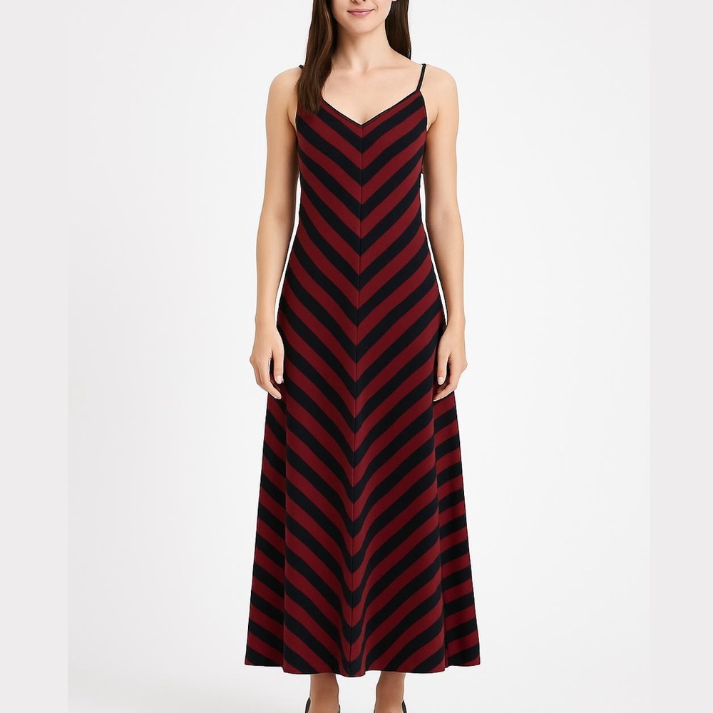 Max & Mia Striped Maxi Dress in Red and Black
